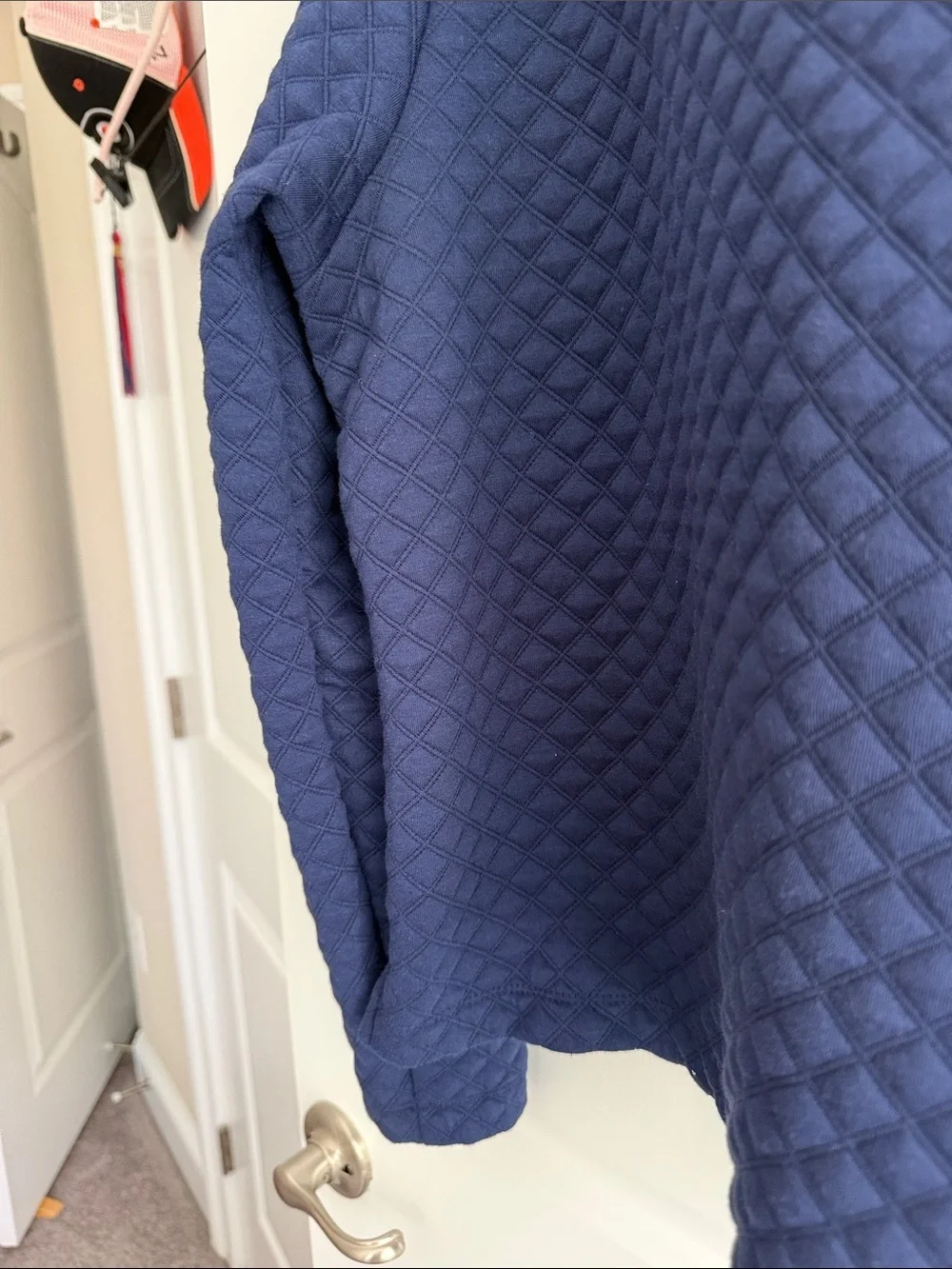 J. Crew Quilted Hoodie in Navy Blue